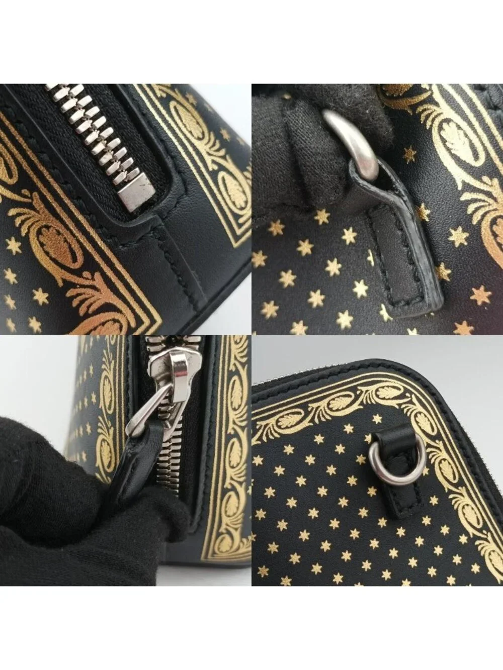 Gucci Sega Collaboration Guccy Print Black Leather Shoulder Bag